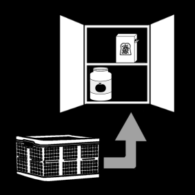 groceries: store in the cupboard